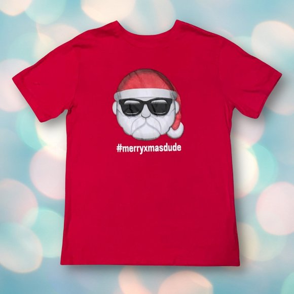 Funny Christmas Santa Boy's Tee Shirt Top Size XL